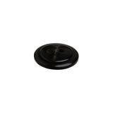 Plastic 2-Hole Button - 24L/15mm - Dark Brown Low Convex