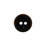 Plastic 2-Hole Button - 24L/15mm - Dark Brown Low Convex