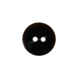 Plastic 2-Hole Button - 28L/18mm - Dark Brown Low Convex