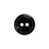 Plastic 2-Hole Button - 28L/18mm - Dark Brown Low Convex