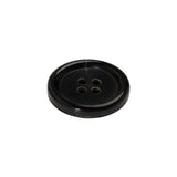 Plastic 4-Hole Button - 32L/20mm - Dark Brown and Beige Lines Rolled Rim