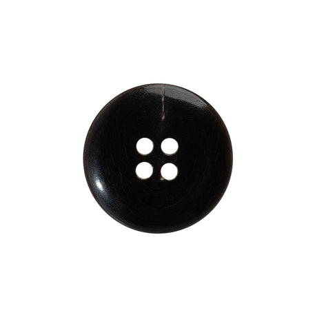 Plastic 4-Hole Button - 32L/20mm - Dark Brown and Beige Lines Rolled Rim