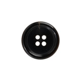 Plastic 4-Hole Button - 32L/20mm - Dark Brown and Beige Lines Rolled Rim