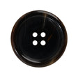 Plastic 4-Hole Button - 44L/28mm - Dark Brown and Beige Lines Rolled Rim