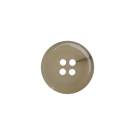 Plastic 4-Hole Button - 24L/15mm - Translucent Ivory with Gray Inclusion