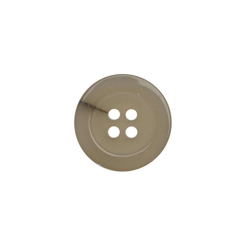 Plastic 4-Hole Button - 24L/15mm - Translucent Ivory with Gray Inclusion