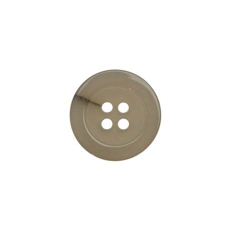 Plastic 4-Hole Button - 24L/15mm - Translucent Ivory with Gray Inclusion