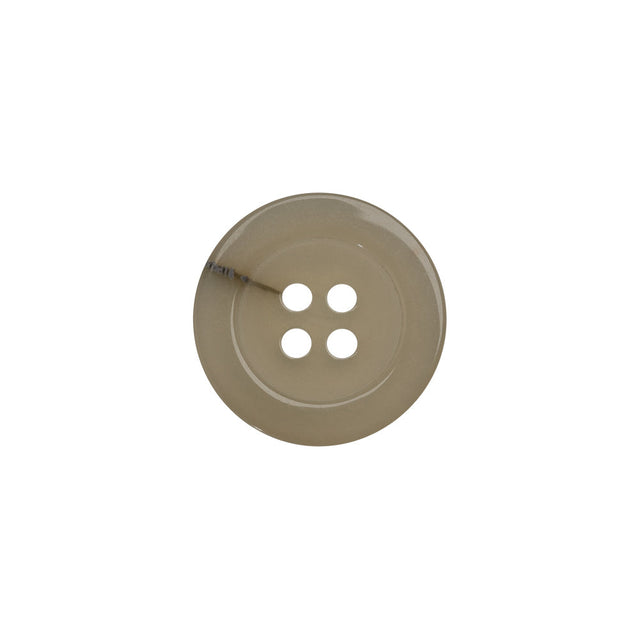 Plastic 4-Hole Button - 24L/15mm - Translucent Ivory with Gray Inclusion