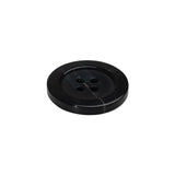 Plastic 4-Hole Button - 32L/20mm - Black and Gray Streaks