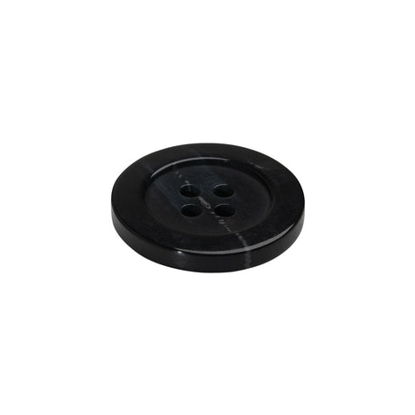 Plastic 4-Hole Button - 32L/20mm - Black and Gray Streaks