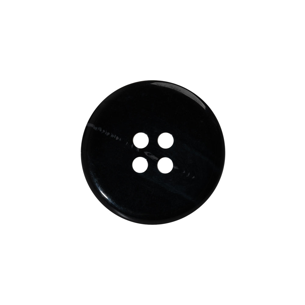 Plastic 4-Hole Button - 32L/20mm - Black and Gray Streaks