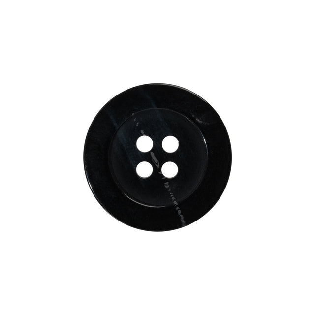 Plastic 4-Hole Button - 32L/20mm - Black and Gray Streaks