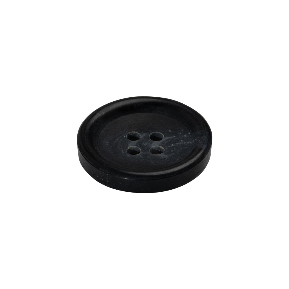 Plastic 4-Hole Button - 32L/20mm - Black with Gray Swirls