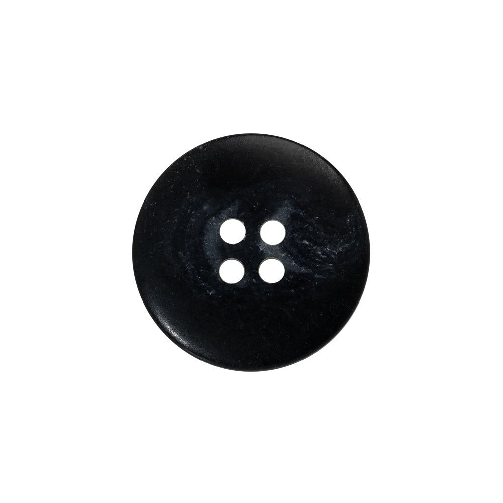 Plastic 4-Hole Button - 32L/20mm - Black with Gray Swirls