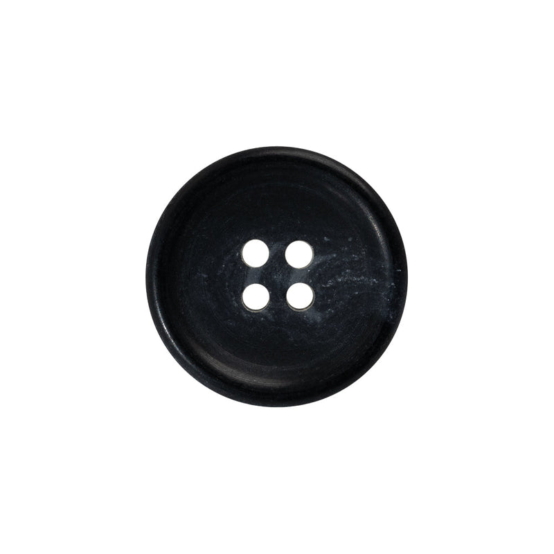Plastic 4-Hole Button - 32L/20mm - Black with Gray Swirls