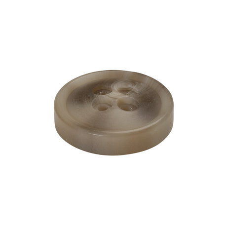 Plastic 4-Hole Button - 36L/23mm - Beige and Taupe Thick Swirls Low Convex