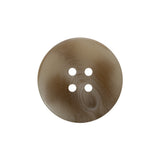 Plastic 4-Hole Button - 36L/23mm - Beige and Taupe Thick Swirls Low Convex