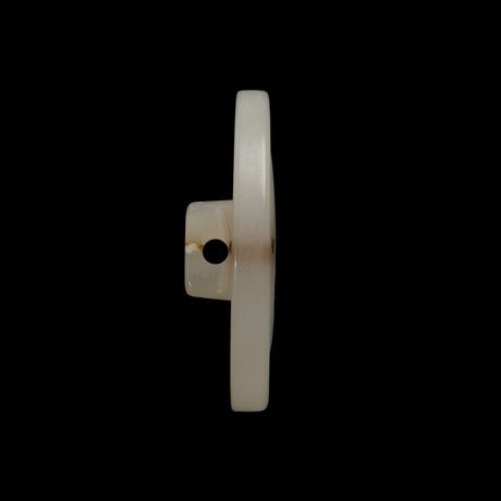 Plastic Shank Back Button - 40L/25.5mm - Ivory and Brown Streak Low Convex