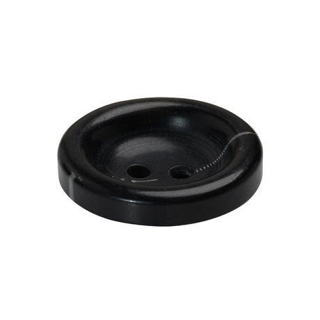Plastic 2-Hole Button - 40L/25.5mm - Black Bowl Shaped