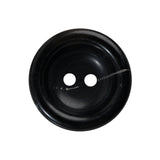 Plastic 2-Hole Button - 40L/25.5mm - Black Bowl Shaped
