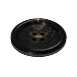 Plastic 4-Hole Button - 44L/28mm - Brown and Beige Swirled Rolled Rim