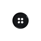 4-Hole Plastic Button - 24L/15mm - Matte Black Narrow Rim
