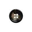 Plastic 4-Hole Button - 28L/18mm - Black and Beige Mottled Dish Shaped