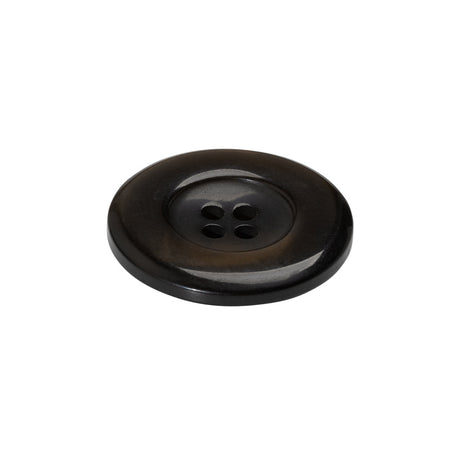 Plastic 4-Hole Button - 36L/23mm - Almost Translucent Pearlescent Brown Wide Rim