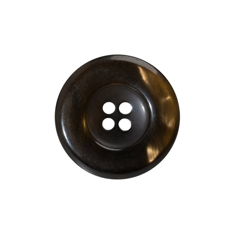 Plastic 4-Hole Button - 36L/23mm - Almost Translucent Pearlescent Brown Wide Rim