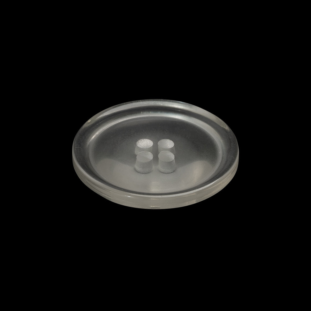Plastic 4-Hole Button Made in Italy - 36L/23mm - Clear White
