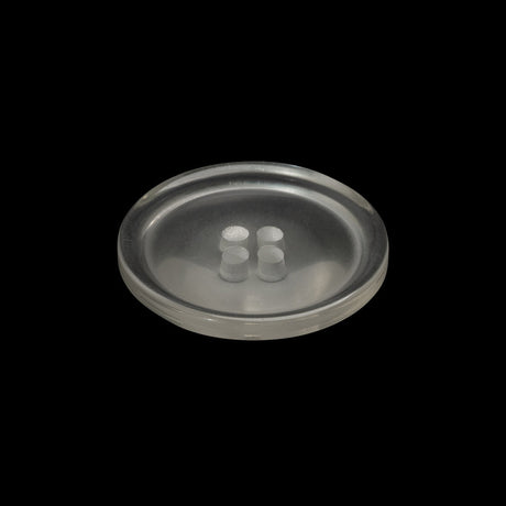 Plastic 4-Hole Button Made in Italy - 36L/23mm - Clear White