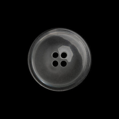 Plastic 4-Hole Button Made in Italy - 36L/23mm - Clear White
