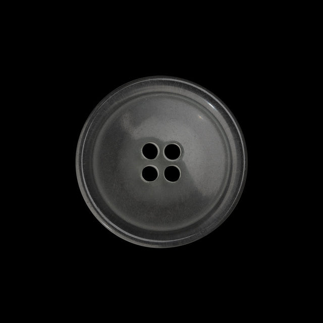 Plastic 4-Hole Button Made in Italy - 36L/23mm - Clear White