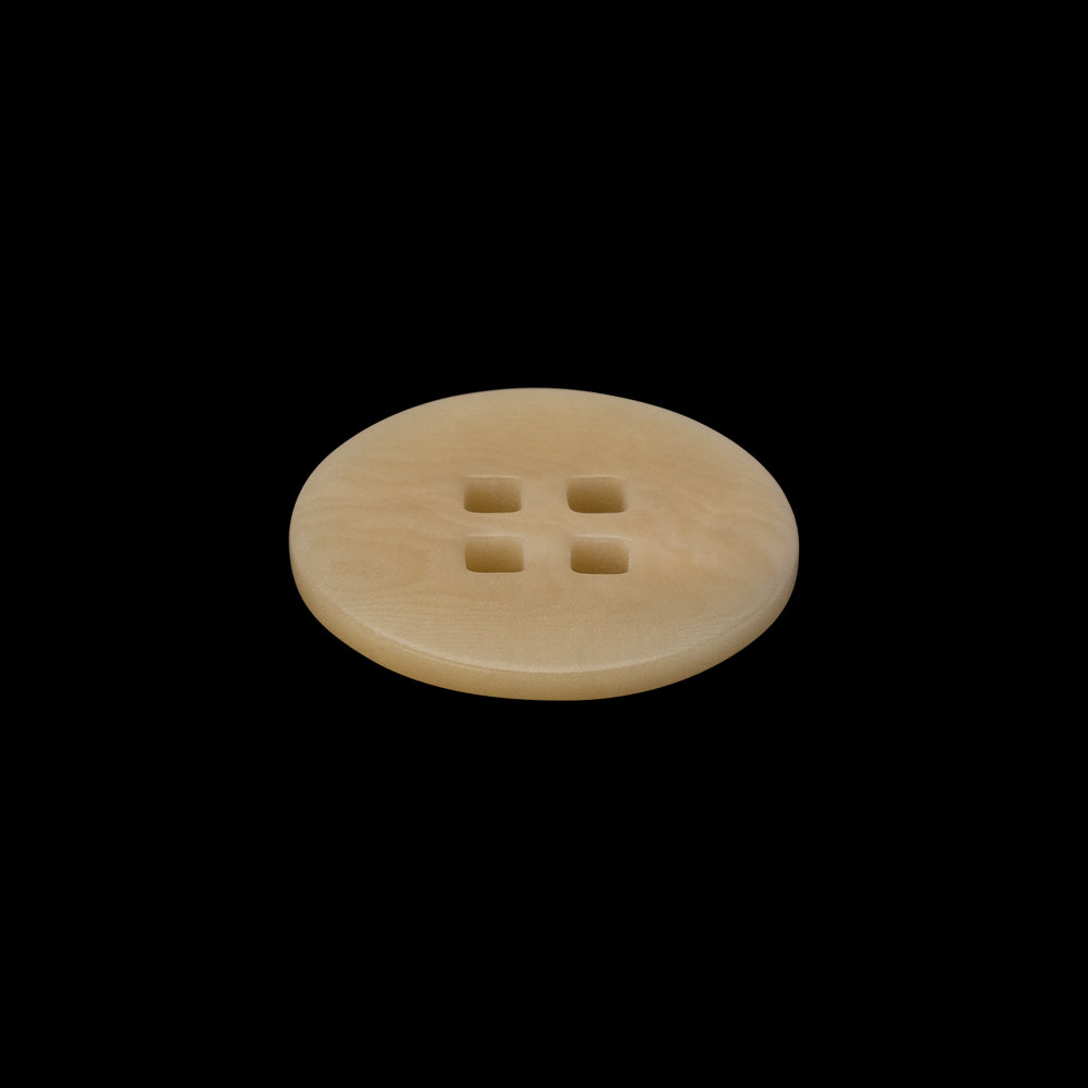 Plastic 4-Hole Button - 32L/20mm - Beige Subtle Marbling with Square Holes