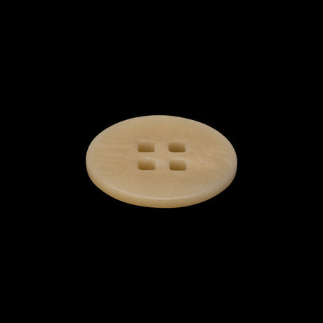 Plastic 4-Hole Button - 32L/20mm - Beige Subtle Marbling with Square Holes