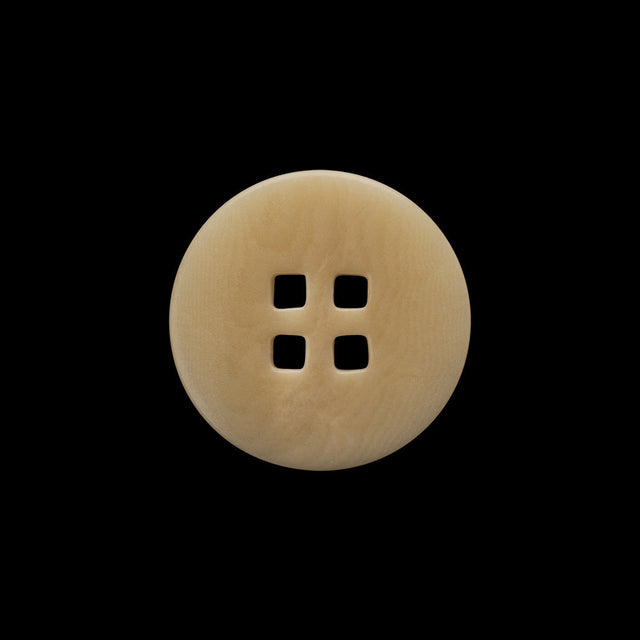 Plastic 4-Hole Button - 32L/20mm - Beige Subtle Marbling with Square Holes