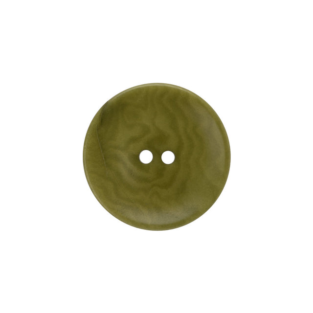 Plastic 4-Hole Button - 32L/20mm - Olive Green Swirls Platter Shaped
