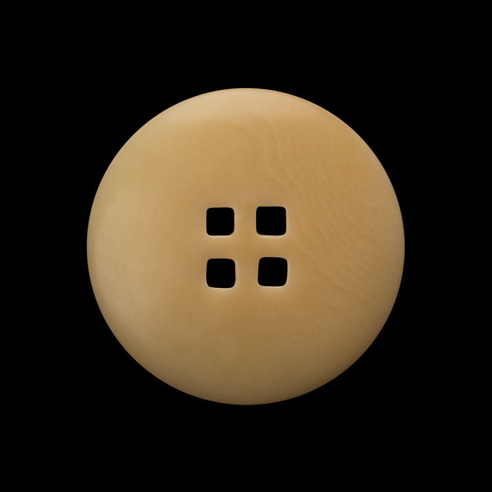Plastic 4-Hole Button - 40L/25.5mm - Beige Subtle Marbling with Square Holes