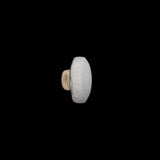 Fabric Covered Sew On Button - 18L/11.5mm - White Ribbed Ottoman Fabric