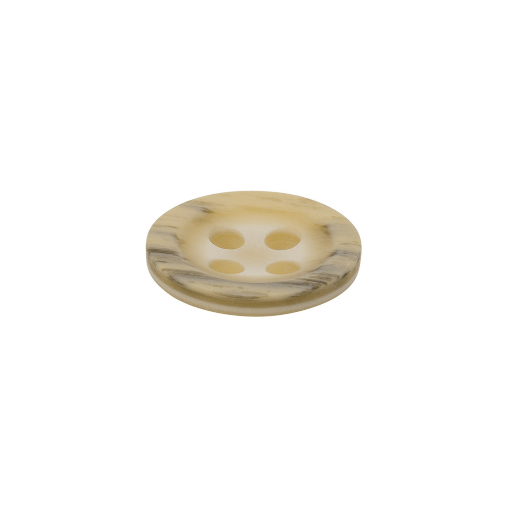 Plastic 4-Hole Button - 28L/18mm - Beige and Gray Striated