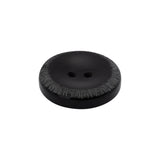 Plastic 2-Hole Button - 35L/22mm - Black Shallow Plate with Etched Rim