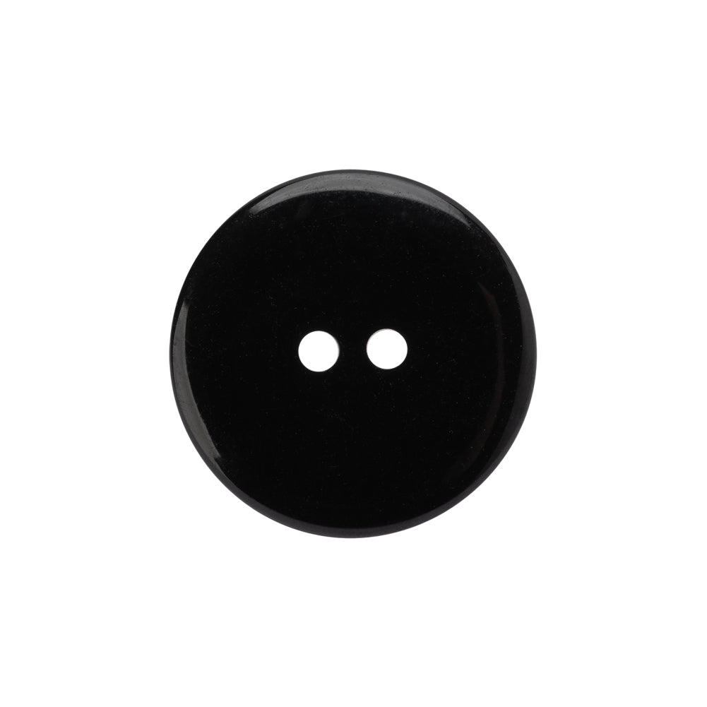Plastic 2-Hole Button - 35L/22mm - Black Shallow Plate with Etched Rim