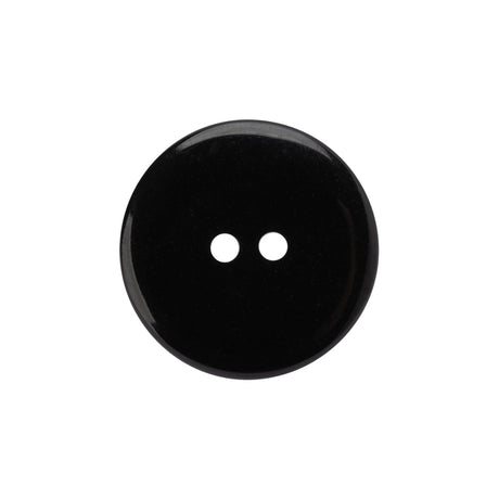 Plastic 2-Hole Button - 35L/22mm - Black Shallow Plate with Etched Rim