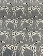 Waverly Dalmatian Dogs Grey Dapper Novogratz Cotton Fabric - Black, Gray, White Dalmatian Dogs, 54" Width (1 Yard)