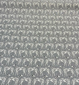 Waverly Dalmatian Dogs Grey Dapper Novogratz Cotton Fabric - Black, Gray, White Dalmatian Dogs, 54" Width (1 Yard)