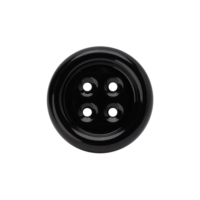 Metal 4-Hole Button - 36L/23mm - Black Enamel Coated