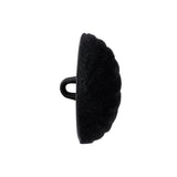 Fabric Covered Shank Back Button - 40L/25.5mm - Black Velvet Radiating Ribs