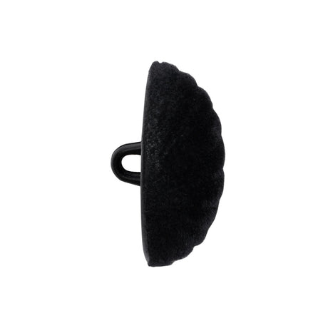 Fabric Covered Shank Back Button - 40L/25.5mm - Black Velvet Radiating Ribs