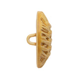 Plastic Shank Back Button - 44L/28mm - Mustard and Cream Basktweave