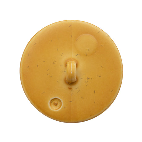 Plastic Shank Back Button - 44L/28mm - Mustard and Cream Basktweave